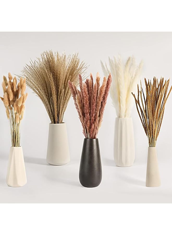 The Bros 120 PCS Dried Pampas Grass Bouquet, Boho Table Decor, Bunny Tails Dried Flowers, Brown Pompas, White Pampas Grass for Wedding, Home, Rustic Party, Baby Shower Decorations - Image 1