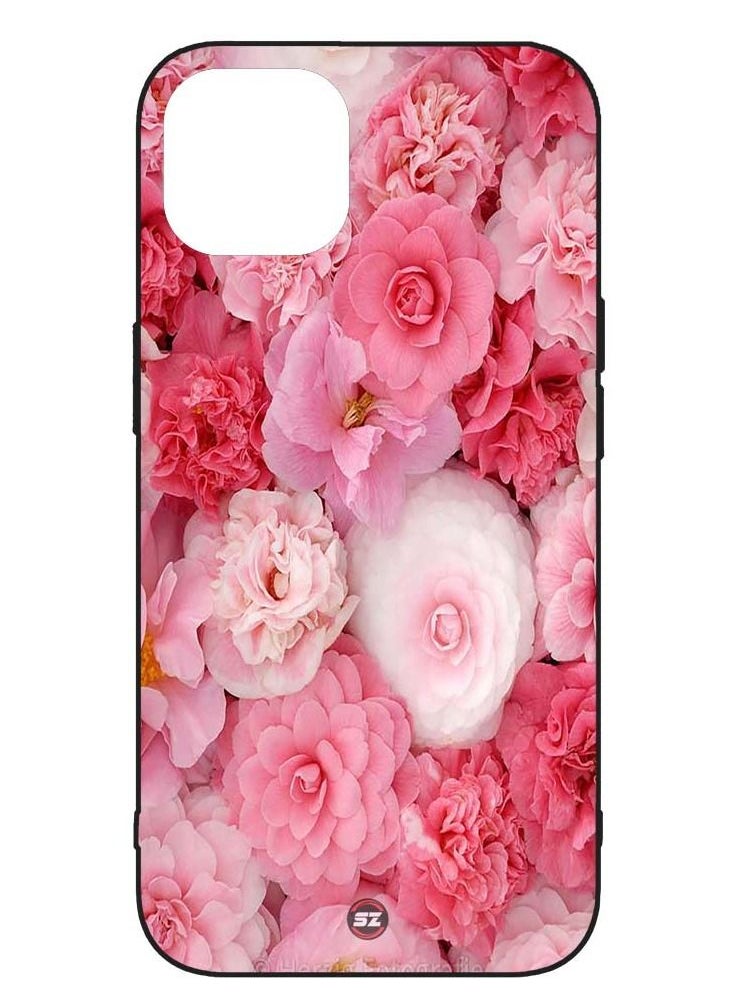 Service Zone Protective Printed Mobile Cover Beautiful Pink And White Flowers For Apple iPhone 14 Plus 