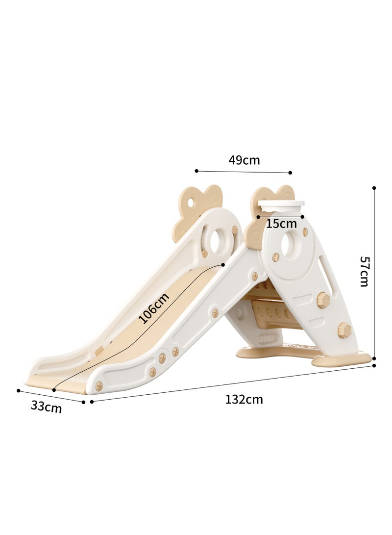 فول جوي زحليقة علي شكل  جزرة  قابلة للطي  مع كرة سلة ,بيج - Image 2