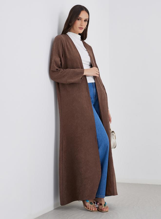 أميرة عباية مفتوحة من الامام بملمس سويدي - Image 1