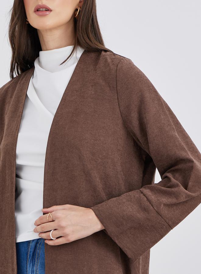 أميرة عباية مفتوحة من الامام بملمس سويدي - Image 3