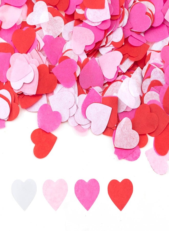 CIPOWM 6000pcs Valentine's Day Heart Confetti Decoration, 4 Colors Paper Heart Shaped Table Confetti Tissue Confetti for Valentine's Day Wedding Engagement Anniversary Birthday Party Decoration - Image 1