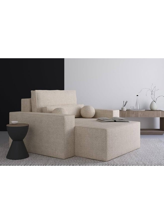 Modern Oversized Armchair in Boucle Fabric - Image 3