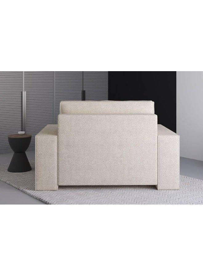 Modern Oversized Armchair in Boucle Fabric - Image 4
