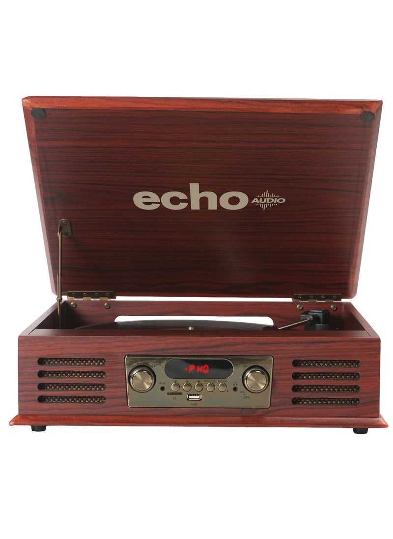 echo AUDIO Legend Vintage Bluetooth Record Player with Built-in Speakers  - Image 1