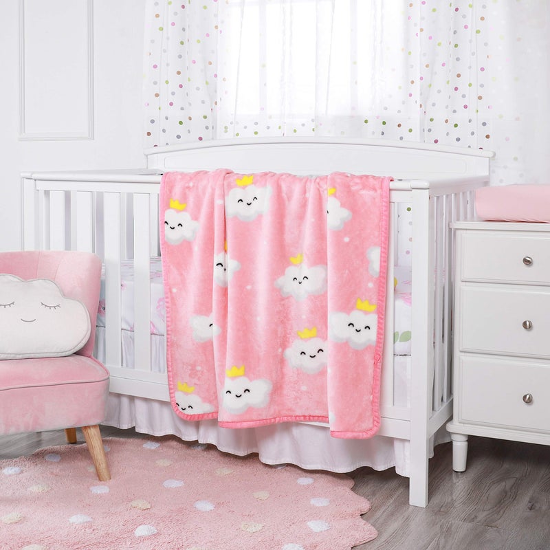 تيل يو Toddler Flannel Blanket - Warm Cozy Baby Blanket for Boys and Girls, Smooth Cute Lightweight Blanket for Bedding Crib Stroller, 40x50 Inches, Pink Cloud - Image 2