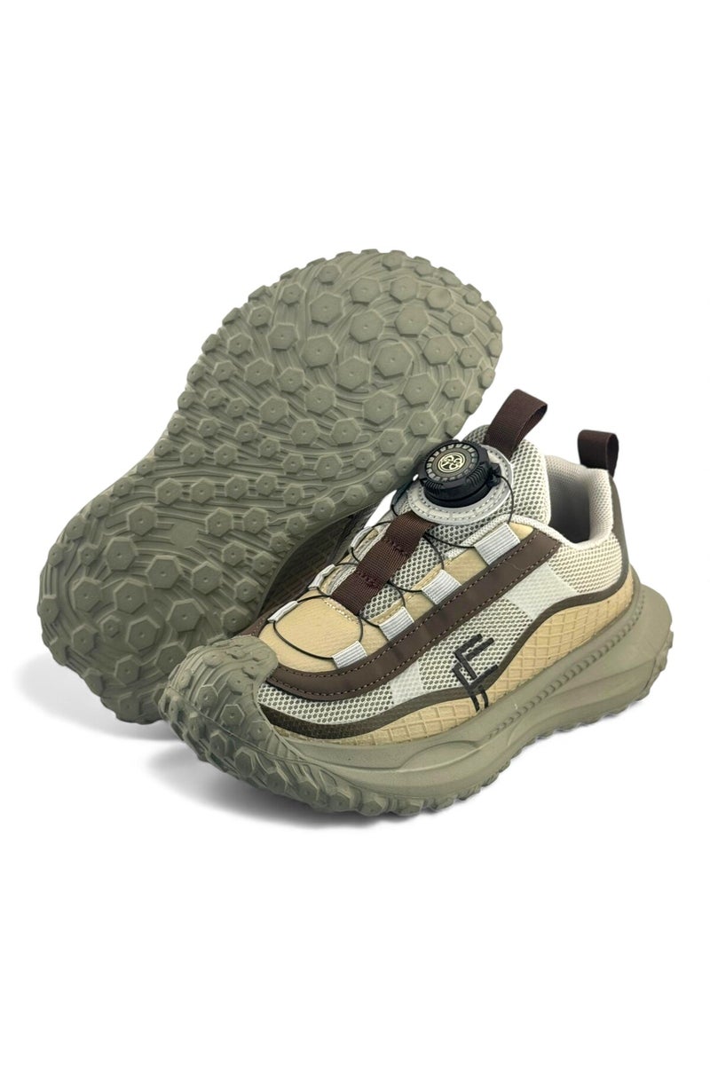 Feet First Bolt Flow Kids Lightweight Sports Sneakers 86-890-15 Beige/Khaki - Image 2