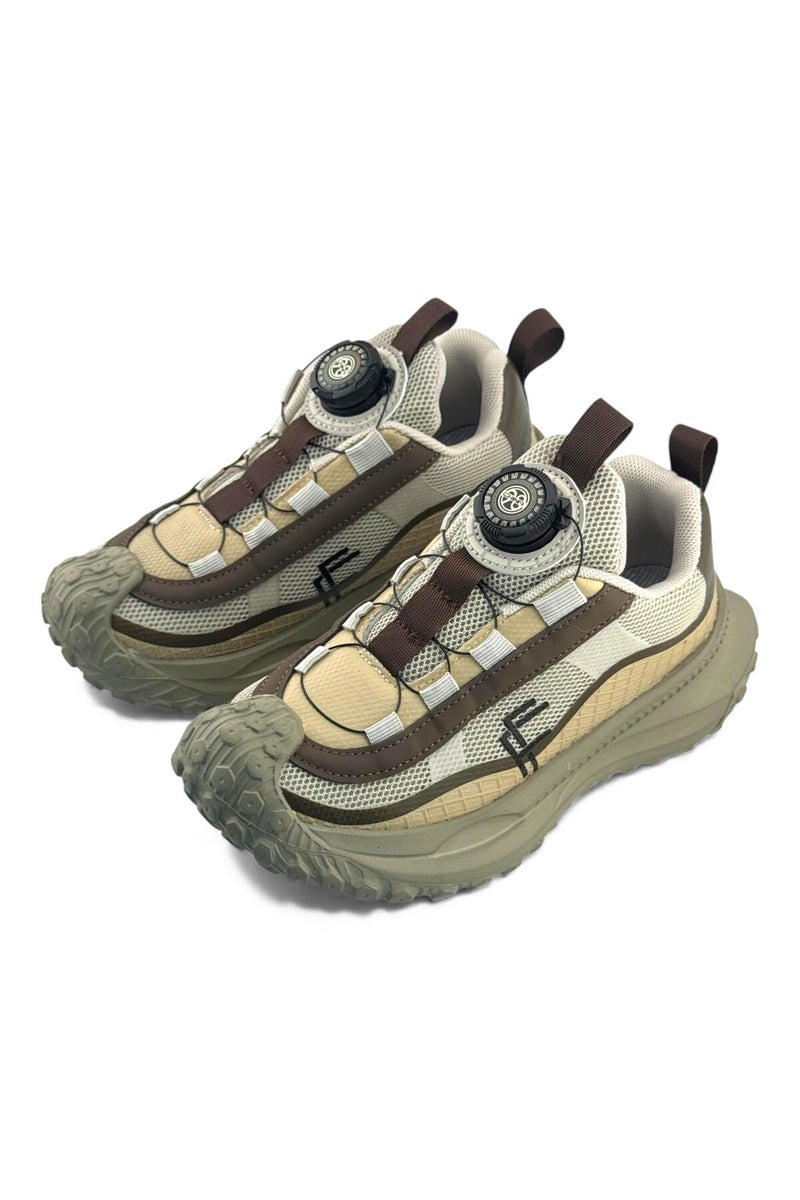 Feet First Bolt Flow Kids Lightweight Sports Sneakers 86-890-15 Beige/Khaki - Image 3