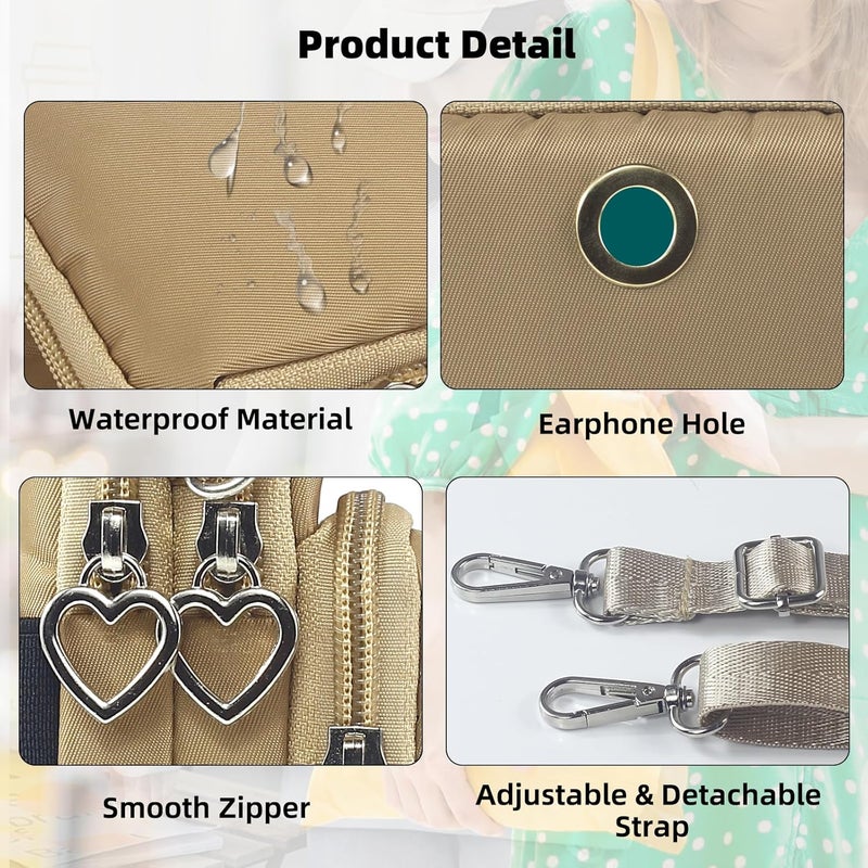 JANKS Small Crossbody Bag for Women - Mini Phone Purses with Crossbody Strap and Wallet - Nylon Arm Bag - Image 4