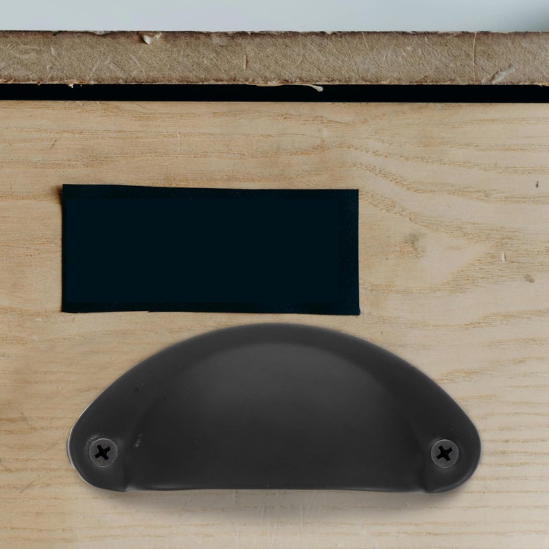 Black Iron Half Moon Pull Handles Set of 4 Kitchen Cabinet Drawer Knobs Hardware - Image 5