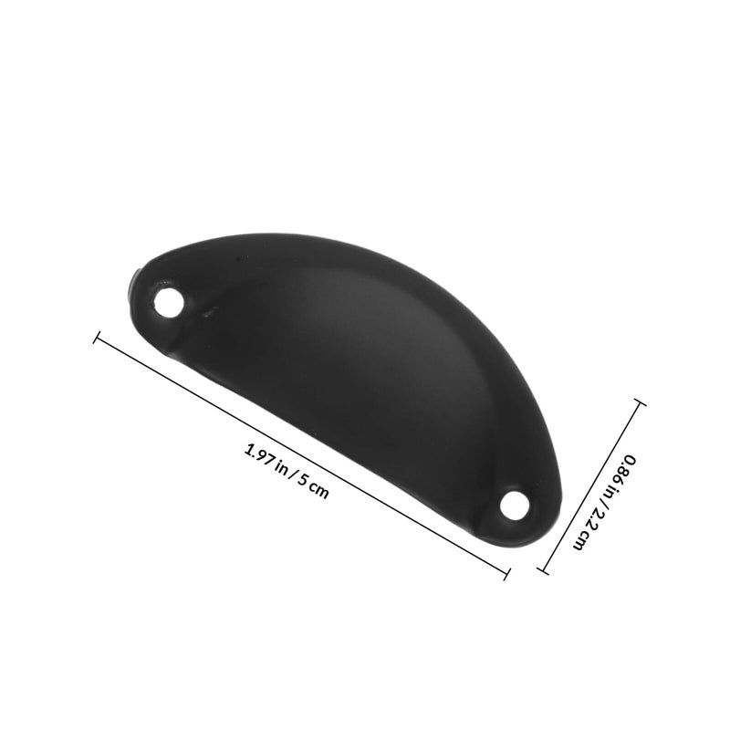 Black Iron Half Moon Pull Handles Set of 4 Kitchen Cabinet Drawer Knobs Hardware - Image 3