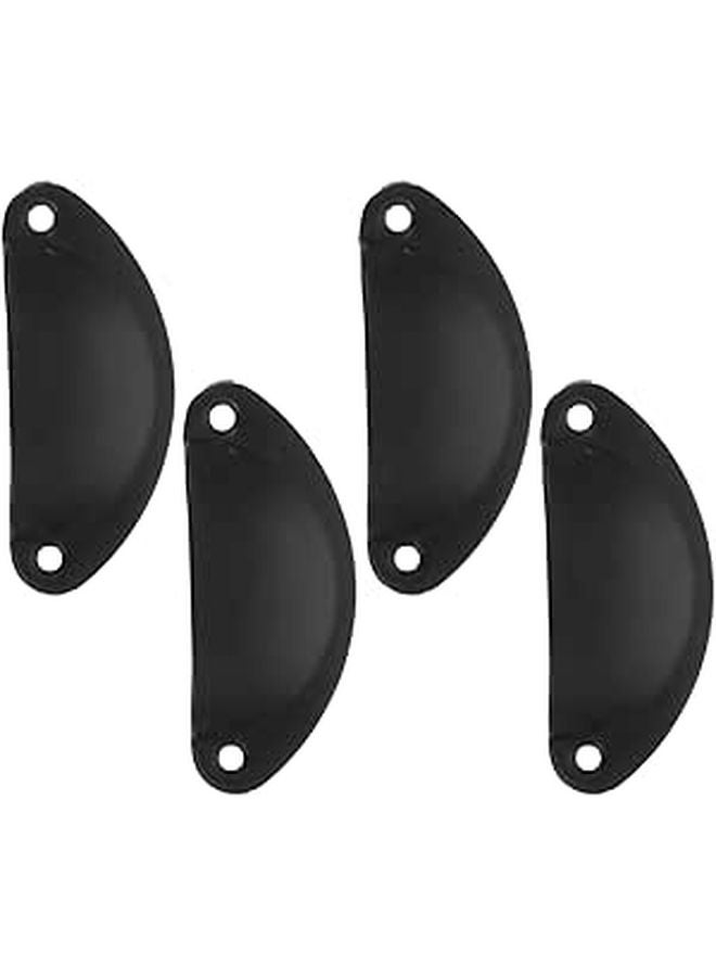 Black Iron Half Moon Pull Handles Set of 4 Kitchen Cabinet Drawer Knobs Hardware - Image 1