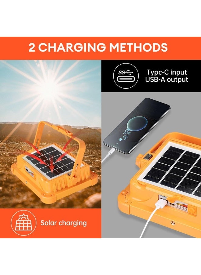 Golden Rose Led Work Solar Light Rechargeable power bank Portable Ultra Bright Floodlight Waterproof Cordless Light Floor Standing Hangable For Power Outage Emergency Work Light outdoor Camping fishing tent - Image 3