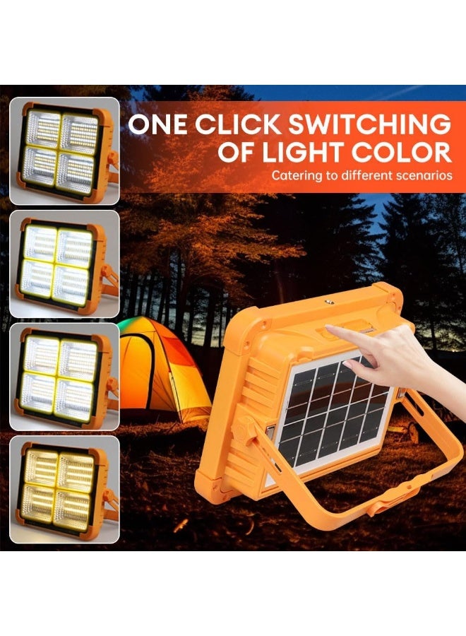 Golden Rose Led Work Solar Light Rechargeable power bank Portable Ultra Bright Floodlight Waterproof Cordless Light Floor Standing Hangable For Power Outage Emergency Work Light outdoor Camping fishing tent - Image 4