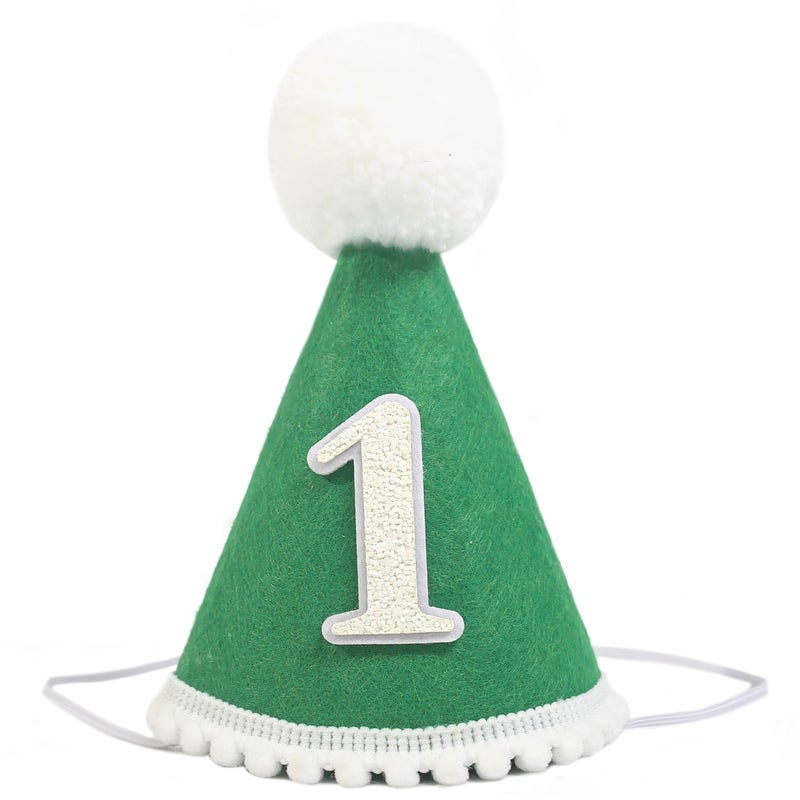 BOOMPA Dark Green Jungle Safari Number One Cap Baby Boys 1st Birthday Crown Party Decoration Wild One Birthday Hat - Image 2
