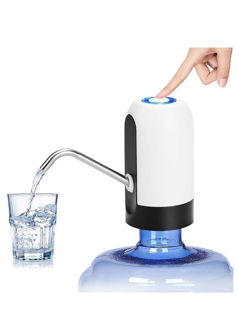 Water Bottle Pump, USB Charging Portable Electric Water Pump for for for 2-5 Gallon Jugs USB Charging Portable Water Dispenser for Office, Home, Camping, Kitchen and etc. White - Image 1