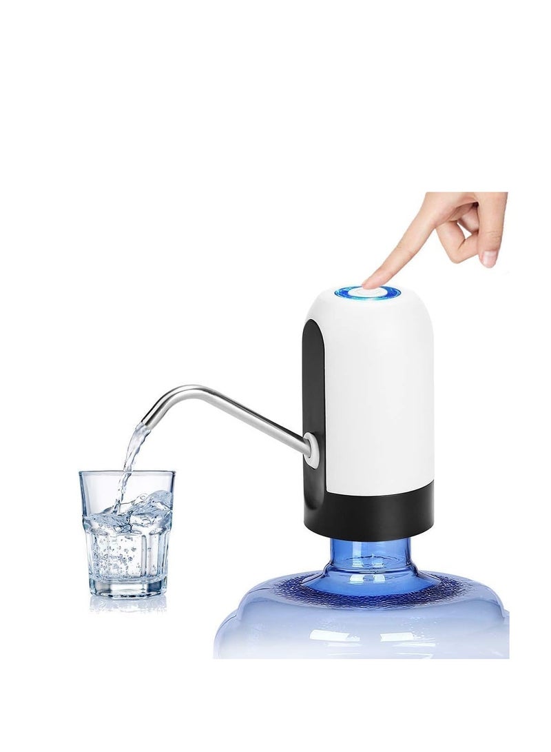 Water Bottle Pump, USB Charging Portable Electric Water Pump for for for 2-5 Gallon Jugs USB Charging Portable Water Dispenser for Office, Home, Camping, Kitchen and etc. White - Image 2