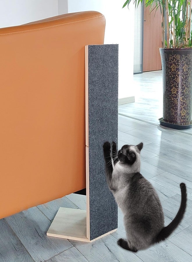 YEXEXINM 24" Tall Couch Corner Scratching Post with 3Pcs Replaceable Self-Adhesive Cat Scratching Post Carpet, Cat Scratch Pad Mat- Stylish Indoor Cat Scratcher Board Furniture Protector - Image 5