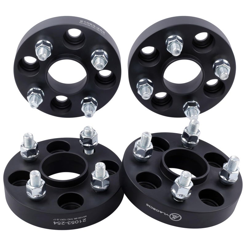 VLAOSCHI Black Forged 4x100 Hubcentric Wheel Spacers 15 Inch with 12x15 Studs 561mm Hub Bore Compatible with Honda EF EG EK EJ 4 Lug for 19792005 Civic 19821989 Accord 20012020 Fit Pack of 4