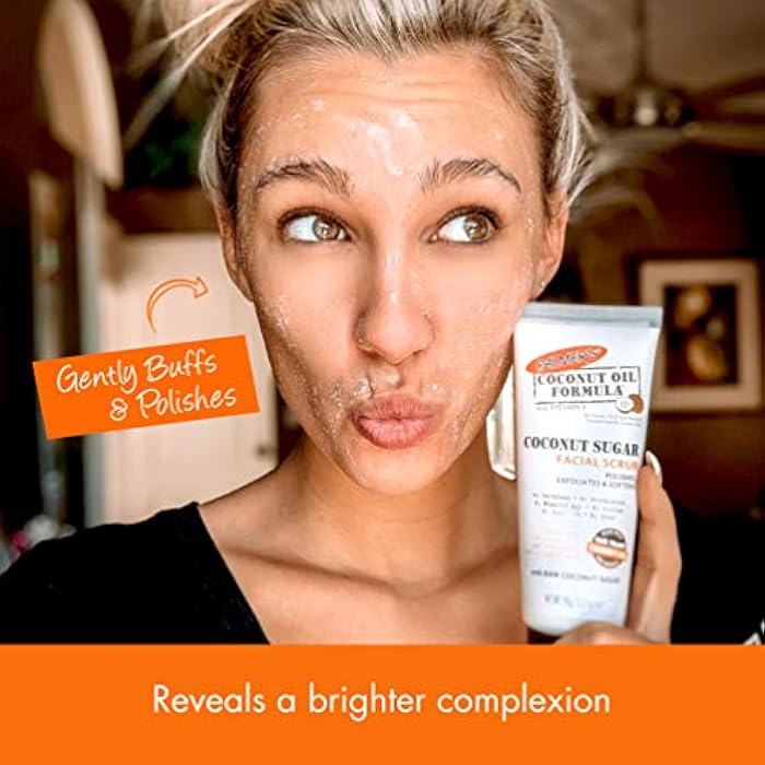 Palmer's Coconut Oil Formula Coconut Sugar Facial Scrub Exfoliator, Face Scrub to Gently Exfoliate Away Dirt and Dead Skin Cells with Chamomile to Soften & Calm, 3.17 Ounces (Pack of 1) - Image 4