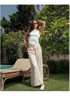 Arafa Women’s Striped Wide-Leg Pants  - Image 1