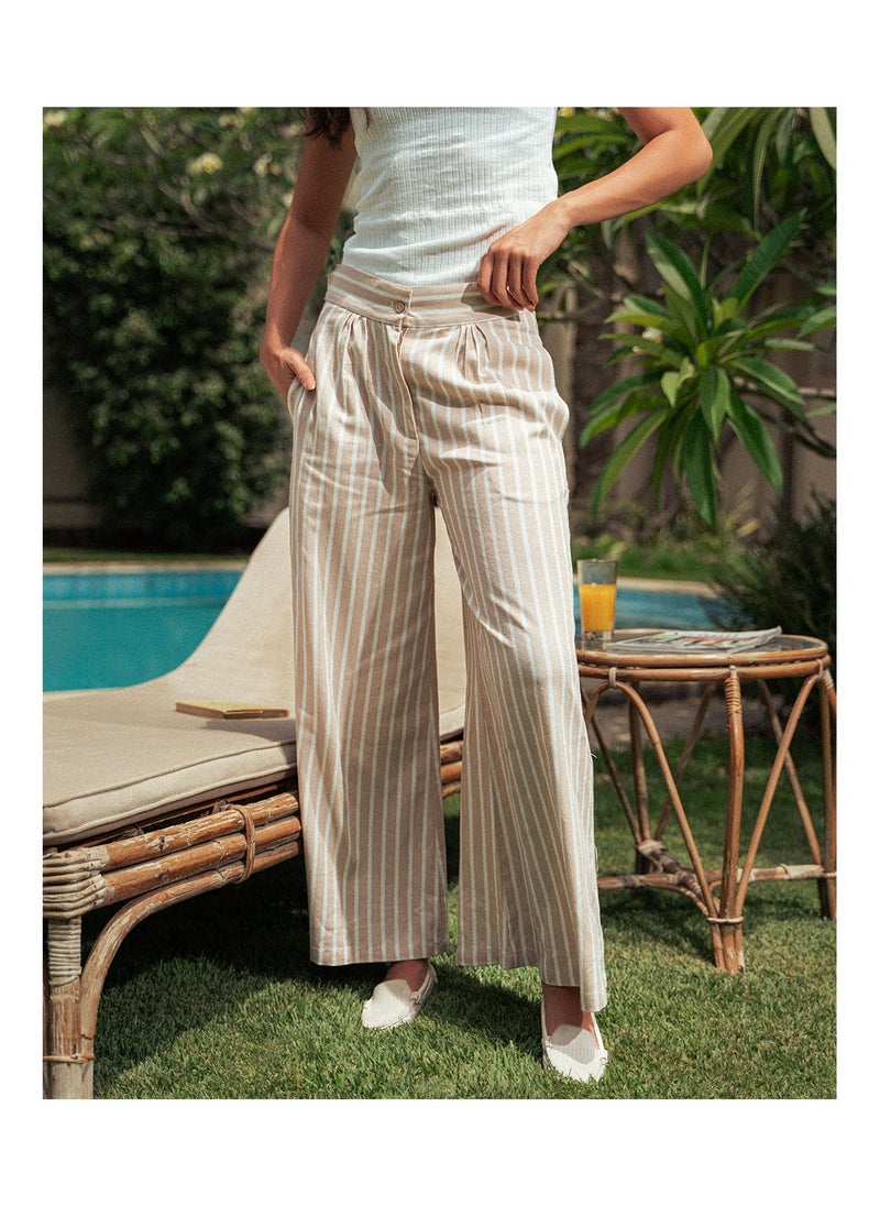 Arafa Women’s Striped Wide-Leg Pants  - Image 2