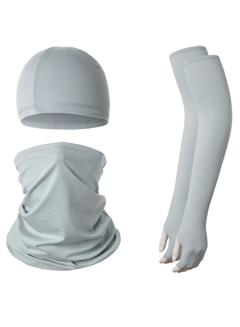 Arabest Summer Bandana UV Protection Face Cover Neck Gaiter Scarf and Ice Silk Cooling Arm Sleeves with Thumb Holes Sleeve Cap  - Image 1