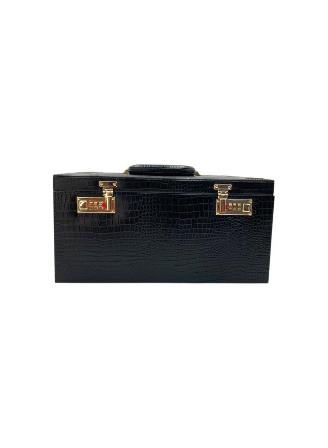 LAVERI LEATHER Genuine Leather Jewellery Box Black - Image 4