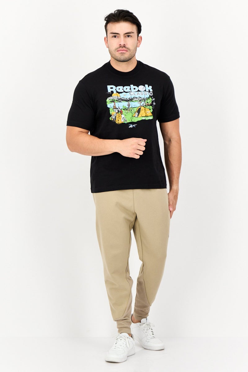 Reebok تي شيرت تدريب قصير الأكمام للرجال، رياضي، أسود - Image 4