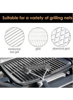 Excefore Grill Cleaning Brush 2 Pack Triangle Metal Bristles Cleaner with Scraper and Long Handle Stainless Grill Grate Cleaner Perfect for All Grilling Tools  - Image 3