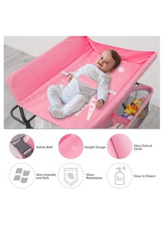 Gogoya Portable Foldable Baby Diaper Changing Table With Wheels, Mobile Nursery Organizer For Newborn Essentials,Grey  - Image 5