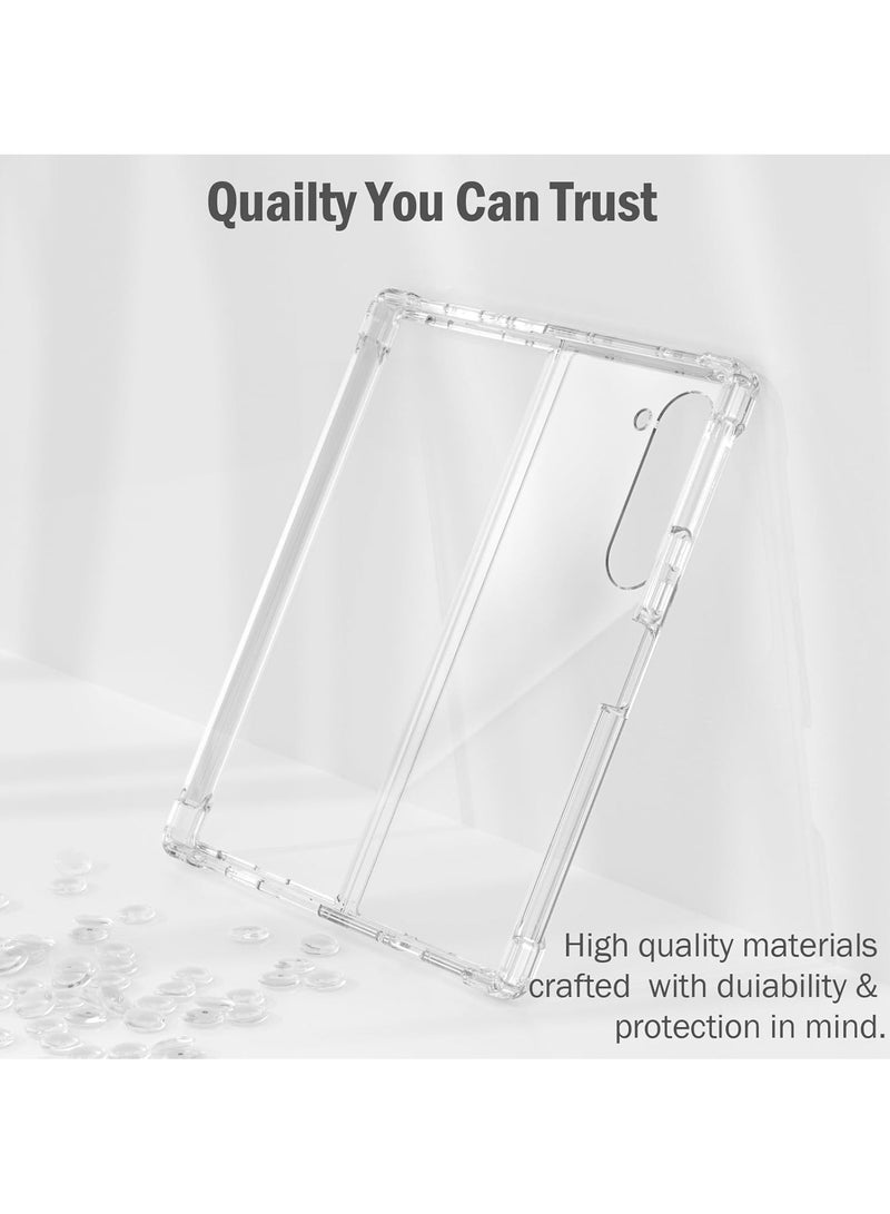 Denx Samsung Galaxy Z fold 6 Clear Case, Soft Slim TPU Shockproof Scratch-Proof Crystal Clear Case - Image 2