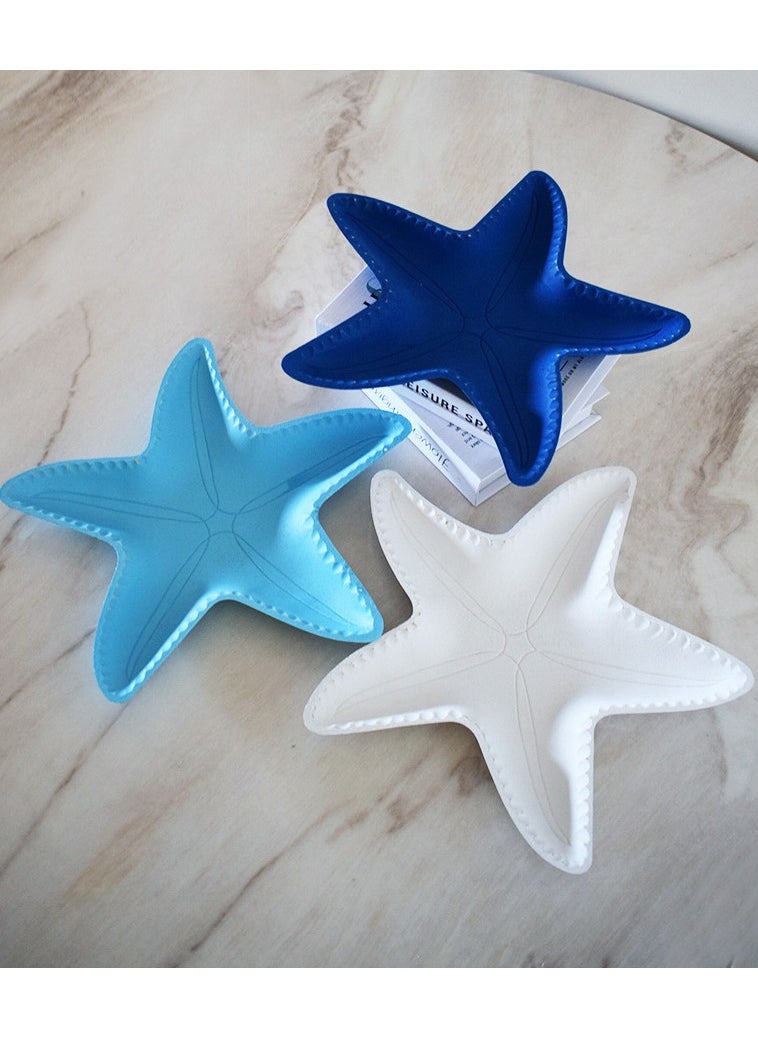 Mediterranean  Starfish Plate Tray Coastal Decorative Tray for Coffee Table, Living Room, Dining Room, and Storage