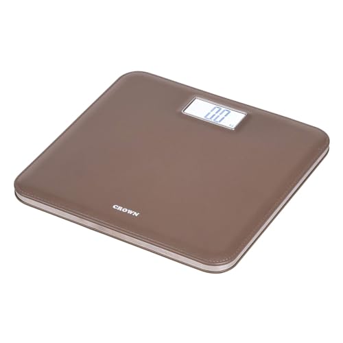 CROWN Elite Leather Look Fiber Body Digital Human Weighing Scale, 180kg (Brown) - Image 4