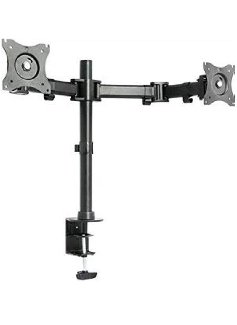JAJEEK Fully Adjustable Dual Monitor Desk Mount Stand for 2 LCD Screens – Height Adjustable, Swivel, Tilt, Cable Management, Heavy-Duty Base for Home & Office, Ergonomic Solution for Desk Setup - Image 1