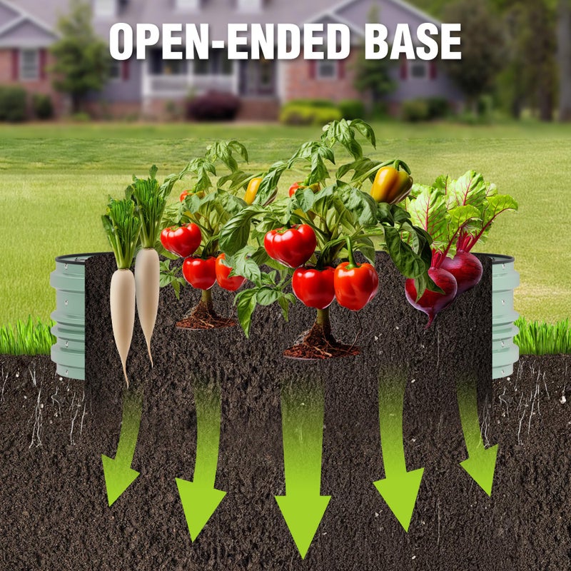 WORKPRO 2PK 4x2x1ft Galvanized Raised Garden Bed Set, Rust & Corrosion Protection, Easy Assembly, Safe Edge, Ideal for Vegetables & Flowers, Light Green - Image 3