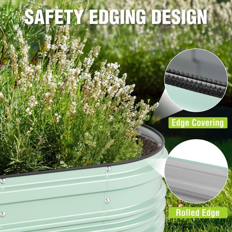 WORKPRO 2PK 4x2x1ft Galvanized Raised Garden Bed Set, Rust & Corrosion Protection, Easy Assembly, Safe Edge, Ideal for Vegetables & Flowers, Light Green - Image 5