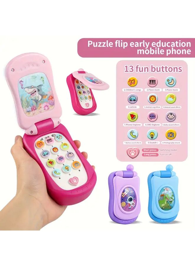 هاتف موسيقي تفاعلي أرجواني للفضاء مع 3 موضوعات للأطفال الصغار - Image 4