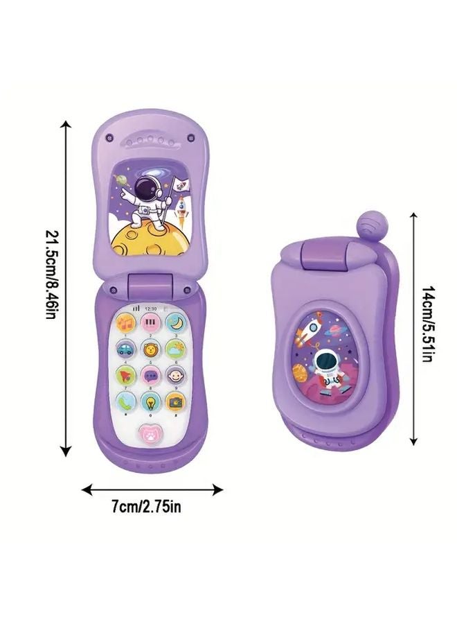 هاتف موسيقي تفاعلي أرجواني للفضاء مع 3 موضوعات للأطفال الصغار - Image 3