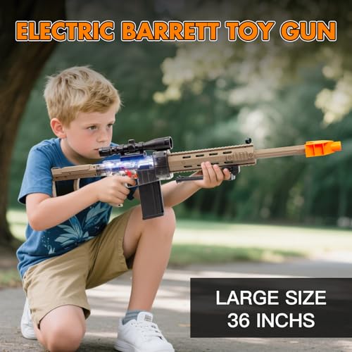 ALLROAD Realistic Toy Gun for Nerf Guns Darts Electric Sniper Rifle Automatic Foam Blaster with Scope 100 Soft Bullets 3 Magazine for Kid Boy Ages 612 Years Old Indoor Outdoor Game for Adult Child Desert - Image 5