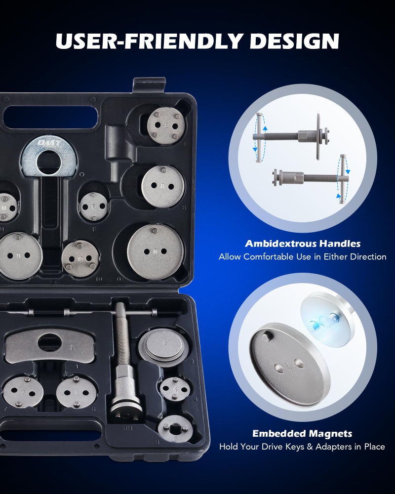 Orion Motor Tech 32pc Dual Brake Tools, 2 in 1 Disc Brake Caliper Tool Set and Drum Brake Tool Kit, Brake Caliper Tool and Brake Drum Tool with Brake Spring Tool Pliers Installer Remover Adjuster - Image 4