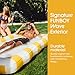 FUNBOY FLOAT لوانجر بركة تانينغ من FUNBOY بخط أصفر XL 72 × 48 مع وسادة مخصصة وحامل أكواب كبير مثالي للبركة أو الفناء الخلفي - Image 4
