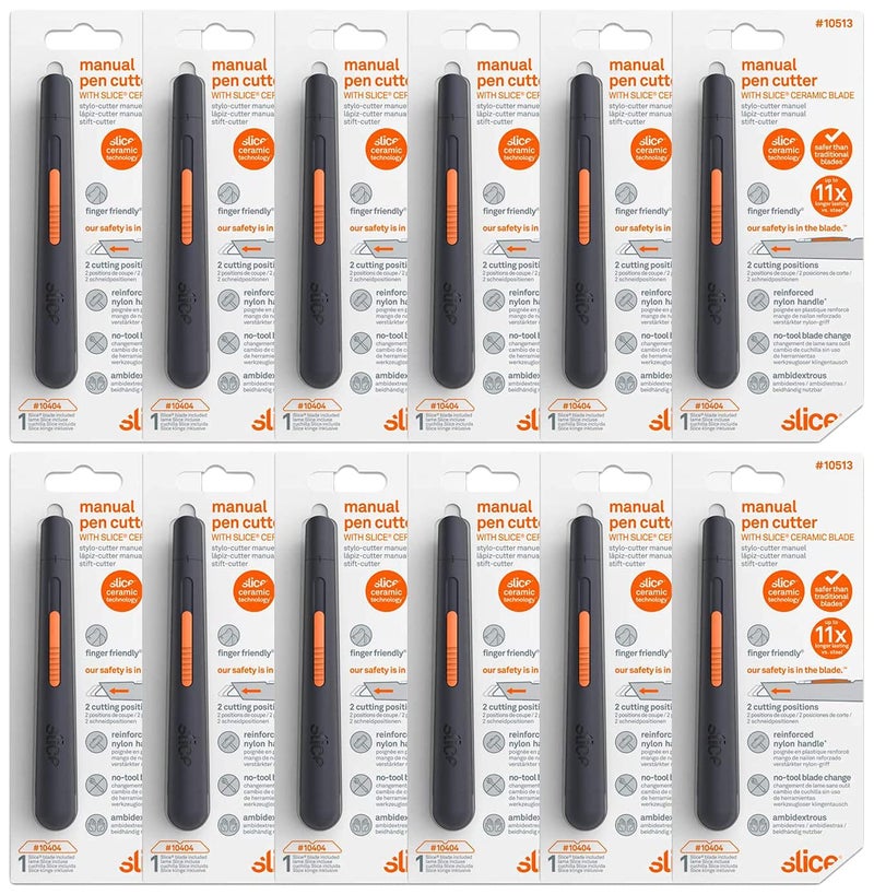 Slice Manual Pen Cutter, Safe Ceramic Box Cutter Lasting 11x Longer than Metal, Box Opener, 12 Pack - Image 1
