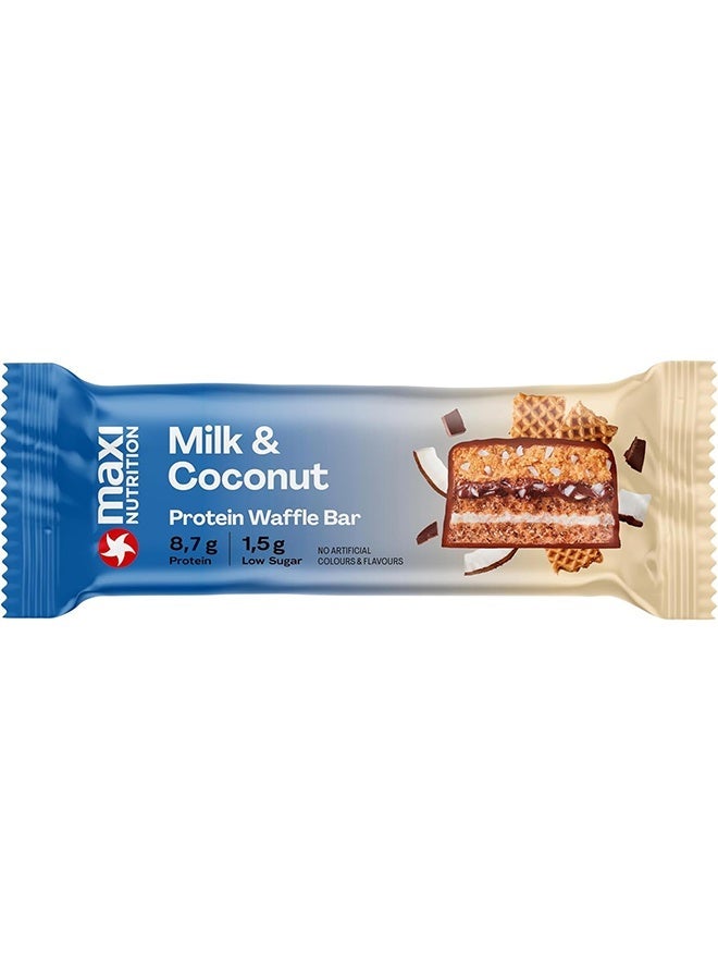 Maxi Nutrition Milk & Coconut Protein Waffle Bar | With 8.7g Protein | Low Sugar Per Serving | No Artificial Colour & Flavor Added (Pack of 12 x 40g Each) - Image 5
