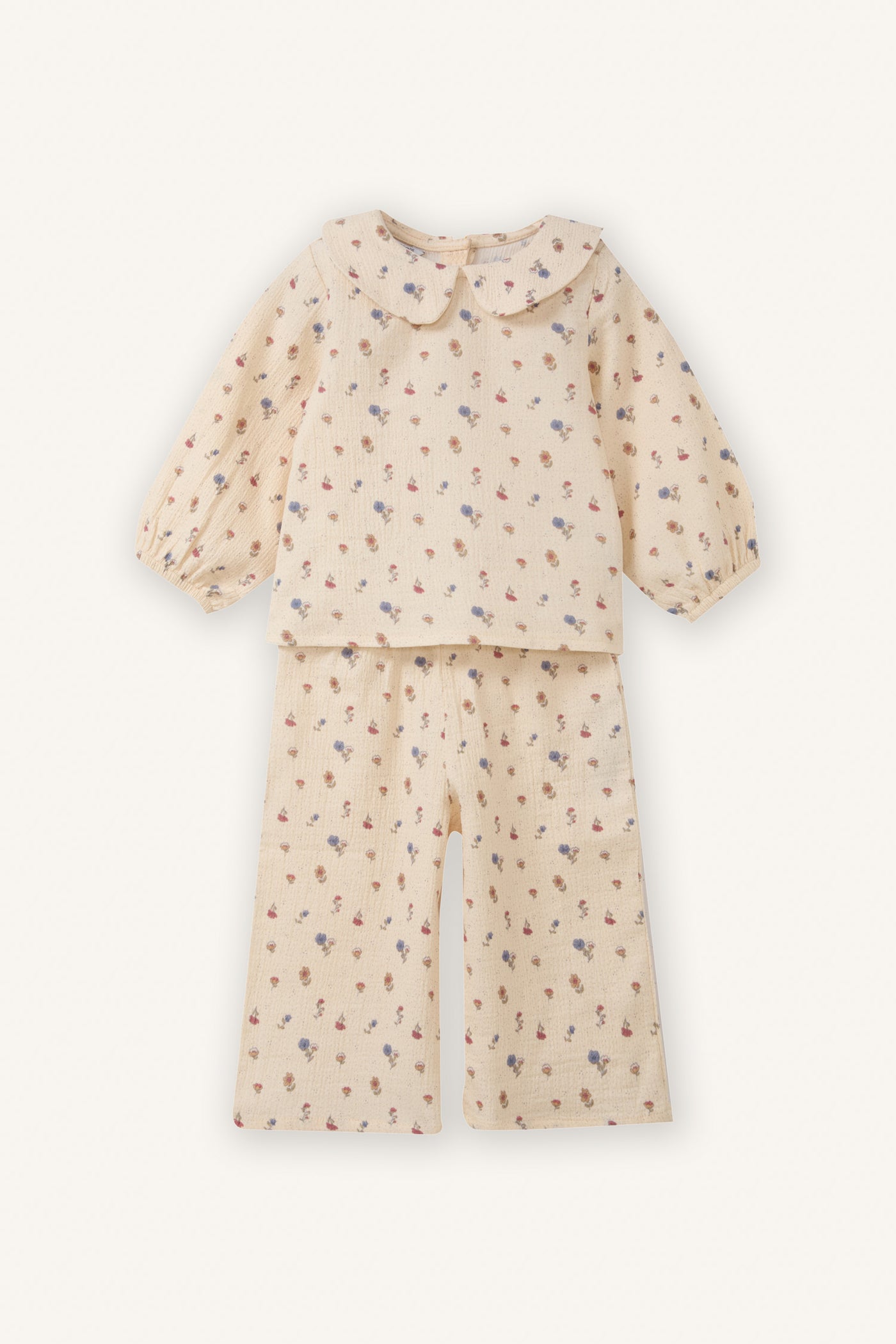 Beige BabyGirl Baby Girl Floral Muslin 2 Piece Set Casual