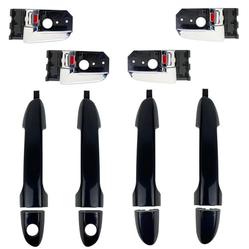 Cheriezing Exterior Interior Door Handle Compatible with Kia 20052009 Spectra5 20042009 Spectra Replaces 826502F000 826602F000 836502F000 836602F000 826102F000 826202F000 Set of 8 - Image 1