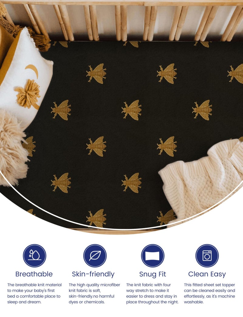 Totaha Premium Stretchy Crib Sheets (2-Pack)-Hypoallergenic  Silky Comfort  Buttery Soft  Calming Effect  All-Season Jersey-Knit Sheets  9'' Extra Deep Pocket  Animal Print - Image 2