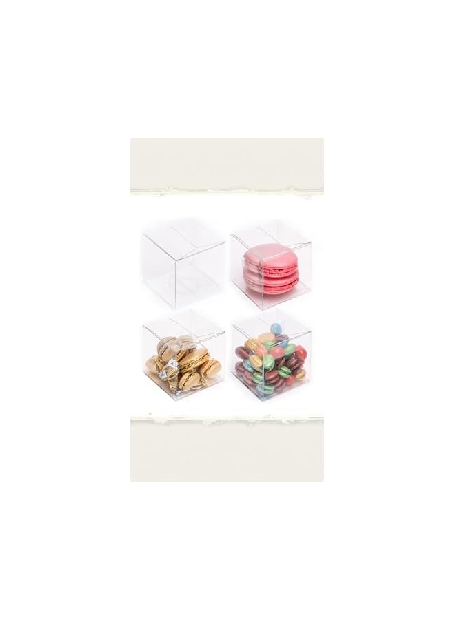 The Bros 50 Pcs 2x2x2 in Clear Plastic Favor Boxes, for Birthdays, Weddings, Mother's Day, Gifts, Small Treats, and Pastries Cube, Ideal for Wedding Favors, Bridal, and Baby Showers - Image 4
