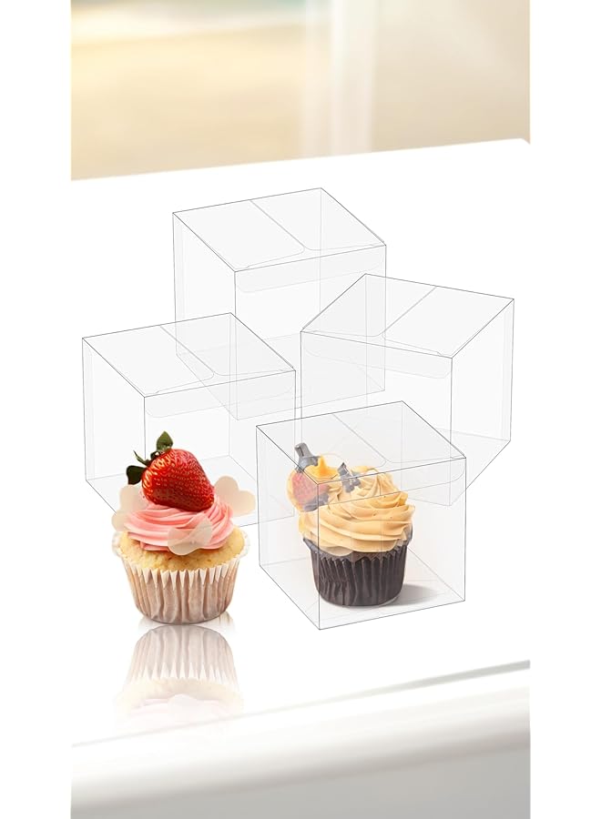 The Bros 50 Pcs 2x2x2 in Clear Plastic Favor Boxes, for Birthdays, Weddings, Mother's Day, Gifts, Small Treats, and Pastries Cube, Ideal for Wedding Favors, Bridal, and Baby Showers - Image 1