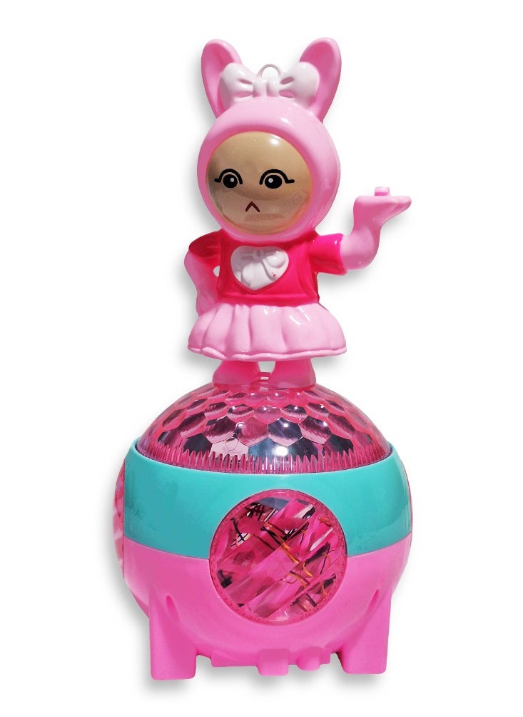 Generic Ramadan Lantern, Great Musical Action Toy for Kids, Dancing Ramadan Lantern with Cartoon Characters on Luminous Moving Ball Cute Ramadan Lanterns, New Ramadan Lantern Toy for Kids, Model ZR138-24, Pink  - Image 1